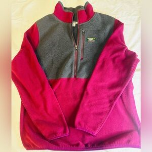 L.L. Bean Women's purple/pink and Gray Fleece Pullover